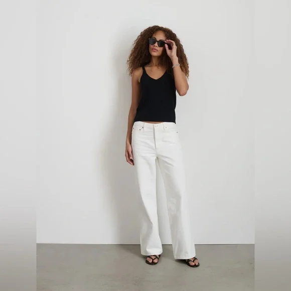 NWT Alex Mill Alex Wide Leg Jean in Sea Salt 25 - Picture 7 of 14